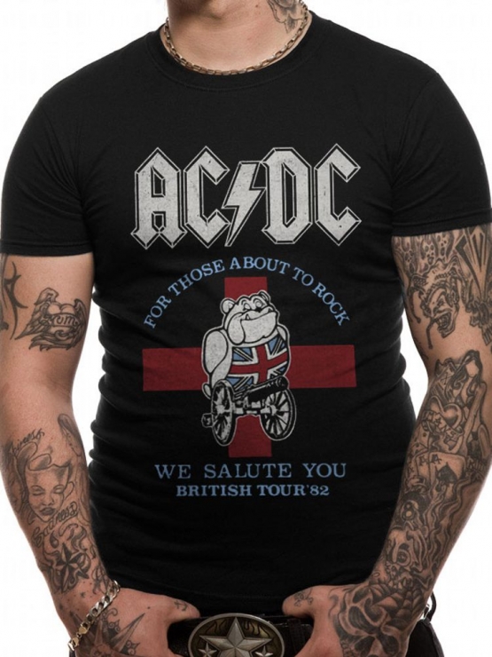 AC/DC British Tour 1982 For Those about to Rock ! ORIGINAL schwarz Grössen S M L XL 2XL