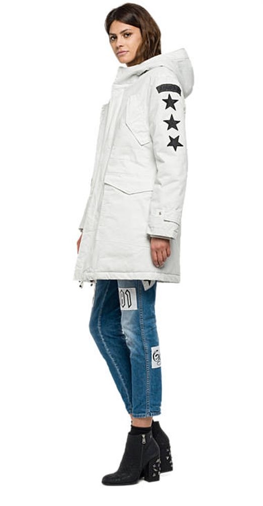 REPLAY Parka Teddyfutter Damen offwhite Gr. XS, S, M