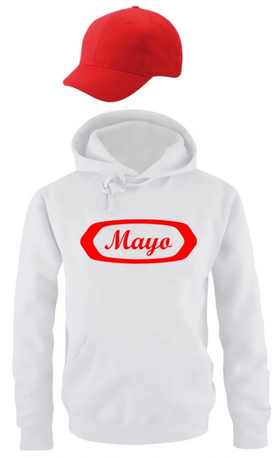 MAYO + KETCHUP Kostüm Imbiss Kombi t T-Shirt oder Hoodie + Cap, Pommes Rot weiss Gr.S M L XL XXL 3XL 4XL 5XL und Kinderkostüm 104 116 128 140 152 164cm