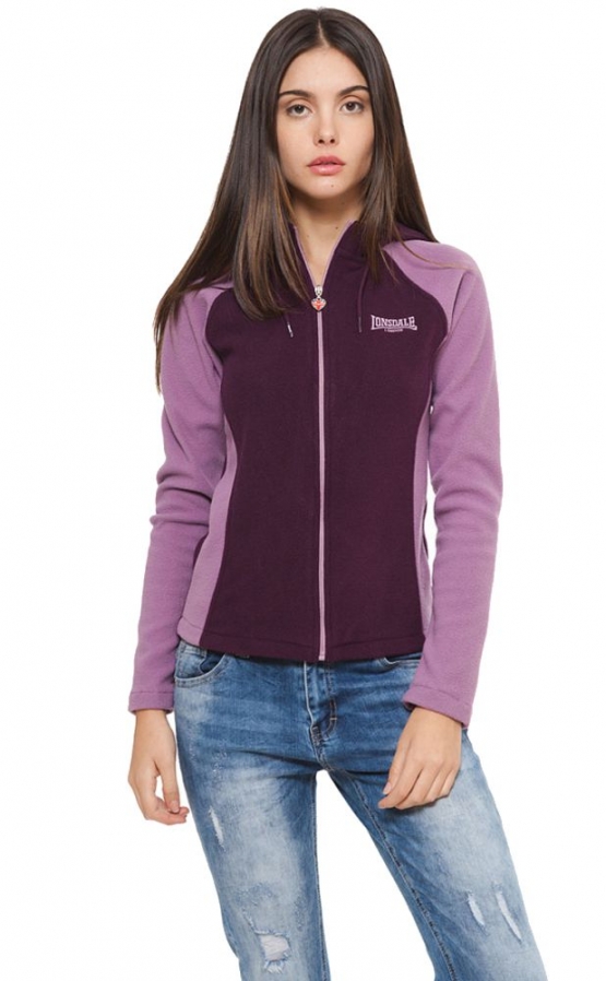 Lonsdale London Hoodie Damen Fleecejacke mit Kapuze Pflaume-Malve  Gr. S M L XL XXL