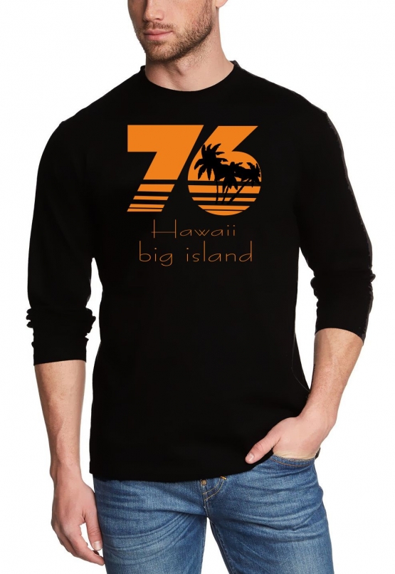 HAWAII 76 big island longsleeve SCHWARZ/GELB  S M L XL XXL