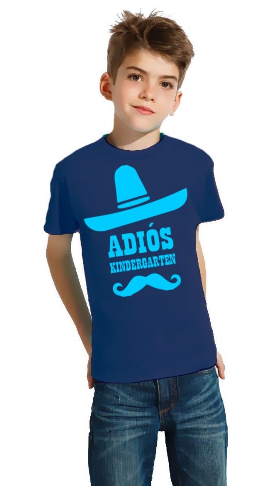 Adios Kindergarten ! T-Shirt KITA Abgänger Schuldanfang Einschulung Gr. 92 98 104 116 128 140cm