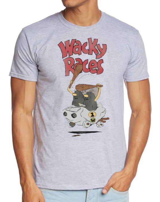 Wacky Races original Herren T-Shirt  Grau BOULDER CAR S M L XL 2XL