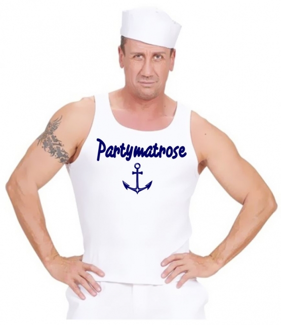 Partymatrose Matrosenkostüm Gruppenkostüm Tankshirt Muskelshirt Gr.S M L XL XXL 3XL 4XL 5XL