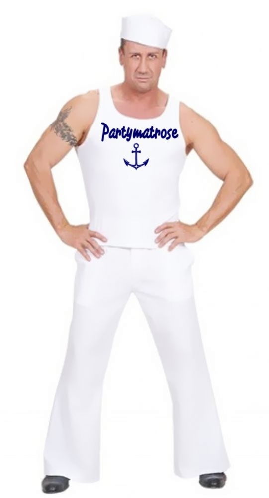 Partymatrose Matrosenkostüm Gruppenkostüm Tankshirt Muskelshirt Gr.S M L XL XXL 3XL 4XL 5XL