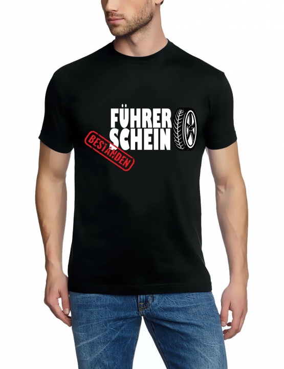 Führerschein bestanden - Reifen T-Shirt zur Führerscheinprüfung, praktische Prüfung, Fahranfänger Schwarz S M L XL 2XL 3XL 4XL 5XL