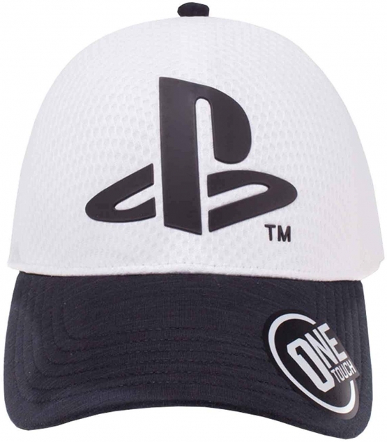 Playstation Baseball Cap Logo Seamless Nue offiziell Grau Curved Bill Snapback weiss-schwarz