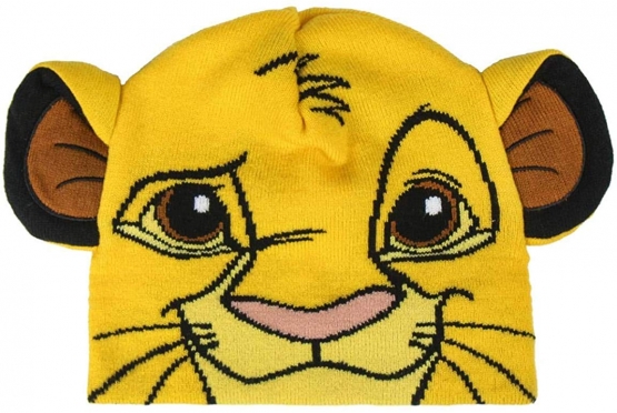 König der Löwen Mütze Beanie King of Lion gelb 3D Effekt