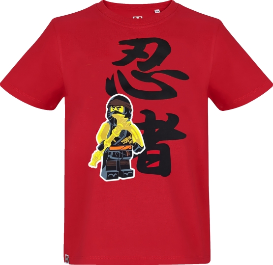 Lego Ninjago Kinder T-Shirt Rot - Schwarz Schwert Jungen + Mädchen Gr. 104 116 128 140 Lego Wear original. Auf Wunsch mit Name des Kindes personalisiert.