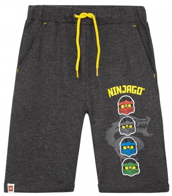 Lego Ninjago Sommershorts Jungen kurze Hose dunkelgrau in den Gr.104 116 128 140 4 6 8 10 Jahre Kindershorts