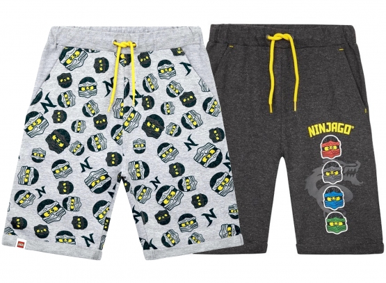 Lego Ninjago Sommershorts Jungen kurze Hose dunkelgrau in den Gr.104 116 128 140 4 6 8 10 Jahre Kindershorts