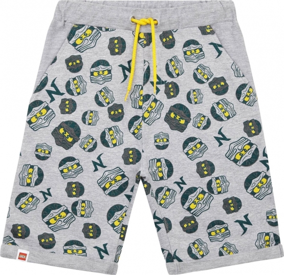 Lego Ninjago Sommershorts Jungen kurze Hose grau LNJ 3-537 in den Gr.104 116 128 140 4 6 8 10 Jahre Kindershorts
