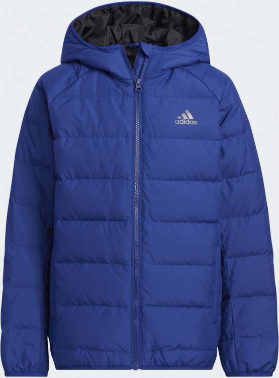 Adidas Kinderjacke Froozy Gr. 128 134 140 152 164 176 leichte Winterjacke mit Daunen Jungen + Mädchen Blau