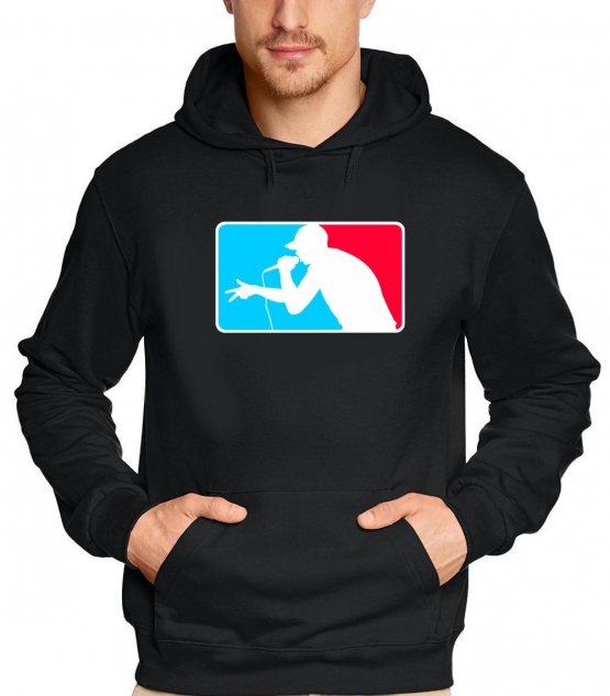 MC PRIME exclusive HOODIE blau/rot  S - XXL black