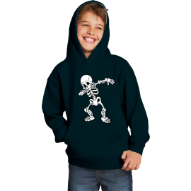 Dabbing Skelett schwarz oder dunkelblau Hoodie Sweatshirt mit Kapuze oder T-Shirt Gr. 116 128 140 152 164 cm