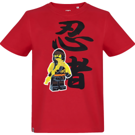 Lego Ninjago Kinder T-Shirt Rot - Schwarz Schwert Jungen + Mädchen Gr. 104 116 128 140 Lego Wear original. Auf Wunsch mit Name des Kindes personalisiert.