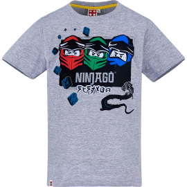 Lego Ninjago Kinder T-Shirt grau Dragon Jungen + Mädchen Gr. 104 116 128 140 Lego Wear original. Auf Wunsch mit Namen des Kindes aufgedruckt.