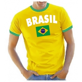 BRAZIL BRASILIEN Fußball T-Shirt gelb RINGER S M L XL XXL