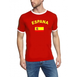 SPANIEN ESPANA Fußball T-Shirt rot RINGER S M L XL XXL