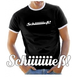 Schiiiiiieeeeß ! Fußball T-Shirt schwarz RINGER S M L XL XXL