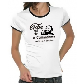 FIDEL CASTRO CUBA MAXIMO LEADER  Girly Ringer S M L XL