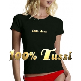 100% TUSSI - T-SHIRT girly schwarz/gold