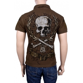 Alchemy England Skull vintage Army Bone oliv Poloshirt S-XL