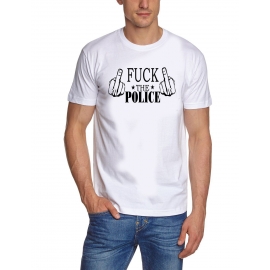 FUCK THE POLICE ANTI POLIZEI t-shirt WEISS