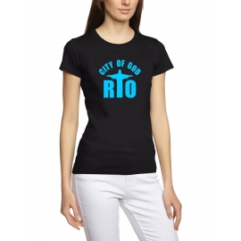 Damen T-Shirt  RIO CITY OF GOD black S M L