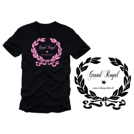 Grand Royal Schwarz/Pink T-Shirt Lorbeerkranz S-XXXL