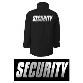 SECURITY - JACKE - reflektierende Folie XS - 4XL Druck vorne und