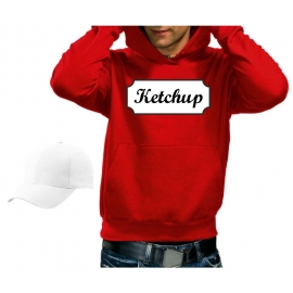 KETCHUP LOGO SWEATSHIRT + CAP KOSTÜM KARNEVAL FASCHING - S M L X