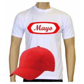 MAYO LOGO T-SHIRT + CAP KOSTÜM KARNEVAL FASCHING - S M L XL 2XL 