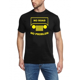 NO ROAD - NO PROBLEM ! SUV GELÄNDEWAGEN OFFROAD T-Shirt oliv, sc