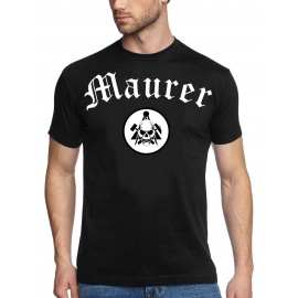 MAURER brick skull T-Shirt oder Kapuzensweatshirt, schwarz Gr.S