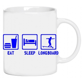 EAT, SLEEP, LONGBOARD! Kaffeetasse! coole-fun-t-shirts