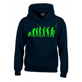 ANGELN - FISCHEN  Evolution Kinder Sweatshirt mit Kapuze HOODIE 