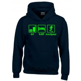 EAT SLEEP FUSSBALL Kinder Sweatshirt mit Kapuze HOODIE Kids Gr.1