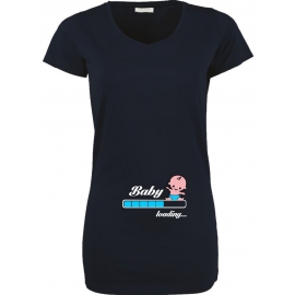 Baby loading…  Süsses T-Shirt für Schwangere Mama LONGSHIRT Extra Langes Strech T-Shirt XS S M L XL XXL