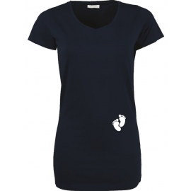 Baby Füsschen…   T-Shirt für Schwangere - Mama LONG SHIRT Extra Langes Strech T-Shirt XS S M L XL XXL