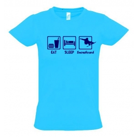 EAT SLEEP SNOWBOARD Kinder T-Shirt Kids Gr.128 - 164 cm