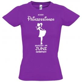 Echte Prinzessinnen wurden im Juni geboren ! Mädchen Geburtstag T-SHIRT Kids Gr.128 - 164 cm Prinzessin Birthday Party Feiern