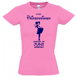 Echte Prinzessinnen wurden im Juni geboren ! Mädchen Geburtstag T-SHIRT Kids Gr.128 - 164 cm Prinzessin Birthday Party Feiern