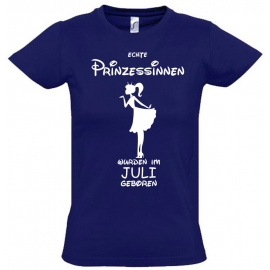 Echte Prinzessinnen wurden im Juli geboren ! Mädchen Geburtstag T-SHIRT Kids Gr.128 - 164 cm Prinzessin Birthday Party Feiern