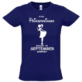 Echte Prinzessinnen wurden im September geboren ! Mädchen Geburtstag T-SHIRT Kids Gr.128 - 164 cm Prinzessin Birthday Party Feiern