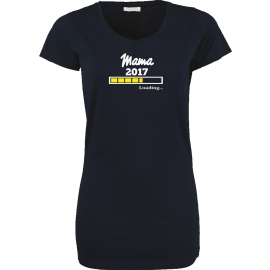 Mama 2017 Loading  T-Shirt für Schwangere - Mama LONG SHIRT Extra Langes Strech T-Shirt XS S M L XL XXL
