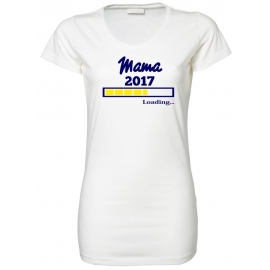 Mama 2017 Loading  T-Shirt für Schwangere - Mama LONG SHIRT Extra Langes Strech T-Shirt XS S M L XL XXL