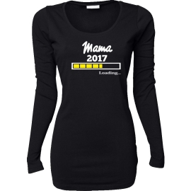Mama 2017 Loading …  T-Shirt für Schwangere Mama LONGSHIRT Extra Langes Strech Langarm T-Shirt XS S M L XL XXL