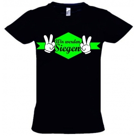 Wir werden siegen ! Kinder Team Shirts Manschafts T-Shirts für den Sieg Kinder T-Shirt Kids Gr.116 128 140 152 164 cm