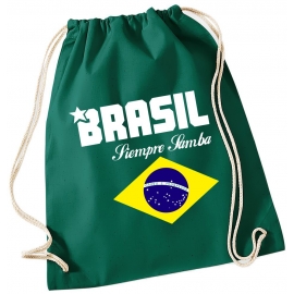 Brasil Siempre Samba GYMBAG Brasilien Brazil Rucksack Gymsac Backpack Ranzen Sporttasche Turnbeutel